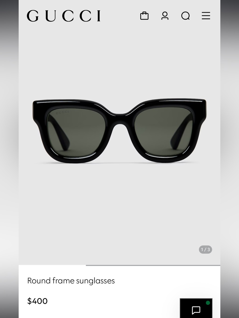 Gucci Black Round Sunglasses with Dark Lenses - Picture 7 of 7